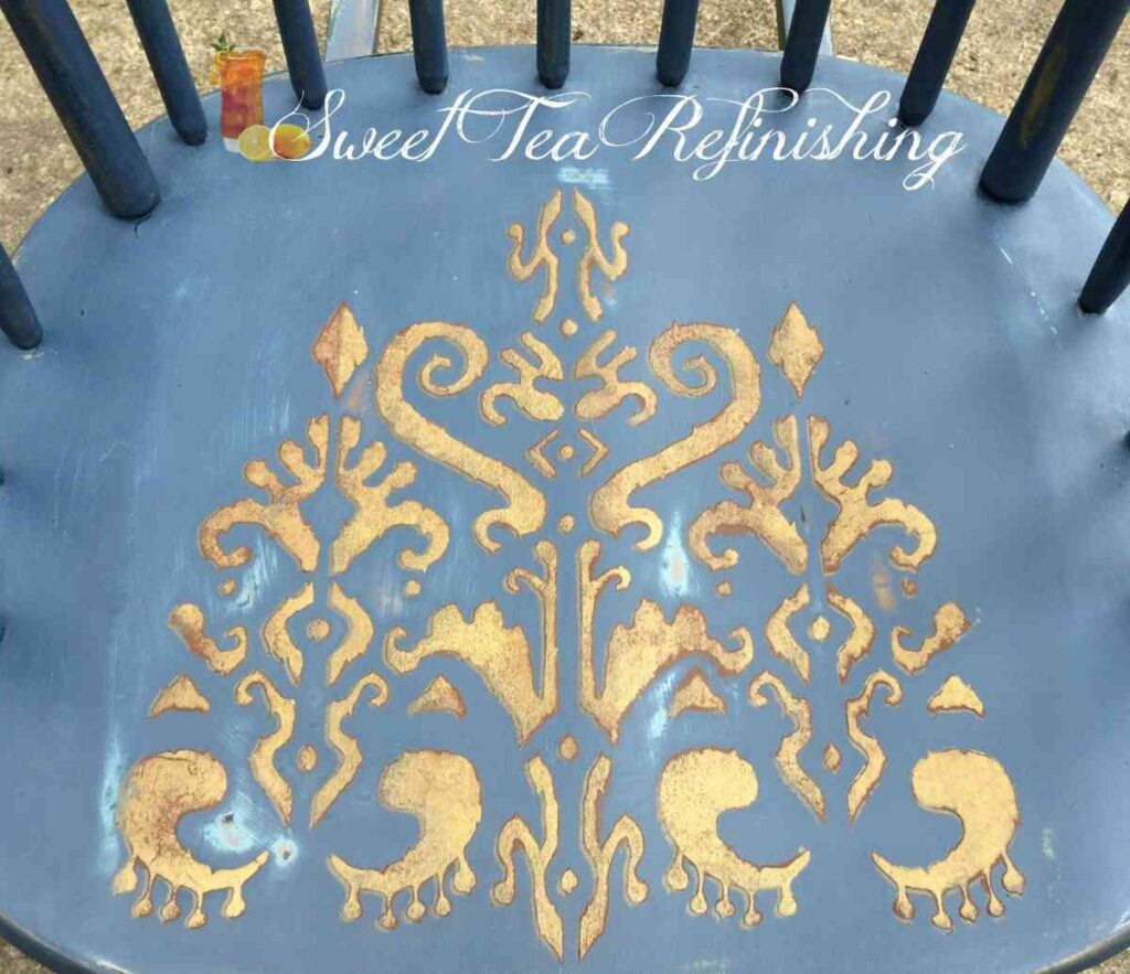 Antique Rocking Chair with Stencil