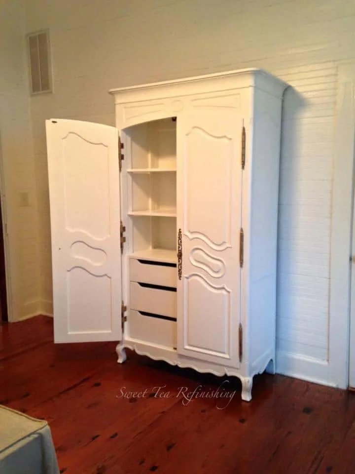 White Latex Painted armoire