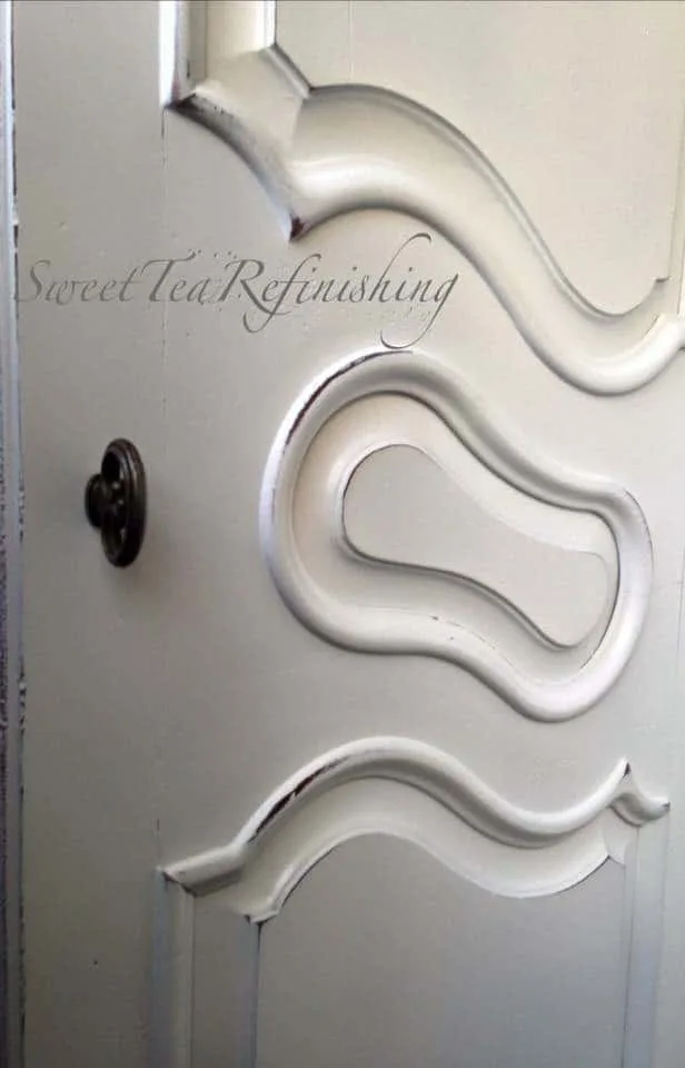 distressed white dresser