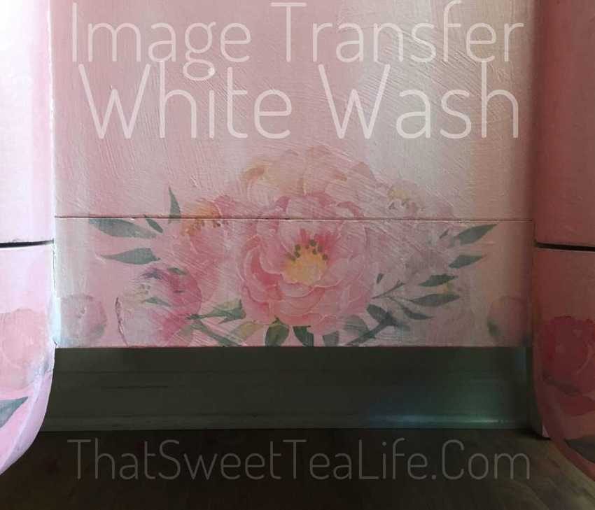 pink and gold painted furniture-close up