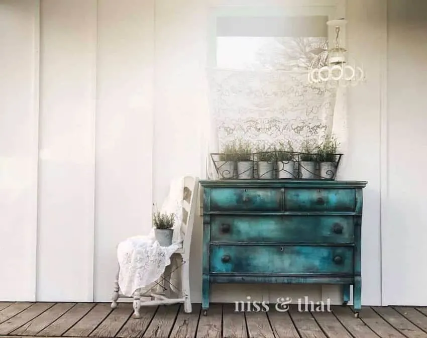 Teal Painted Dresser