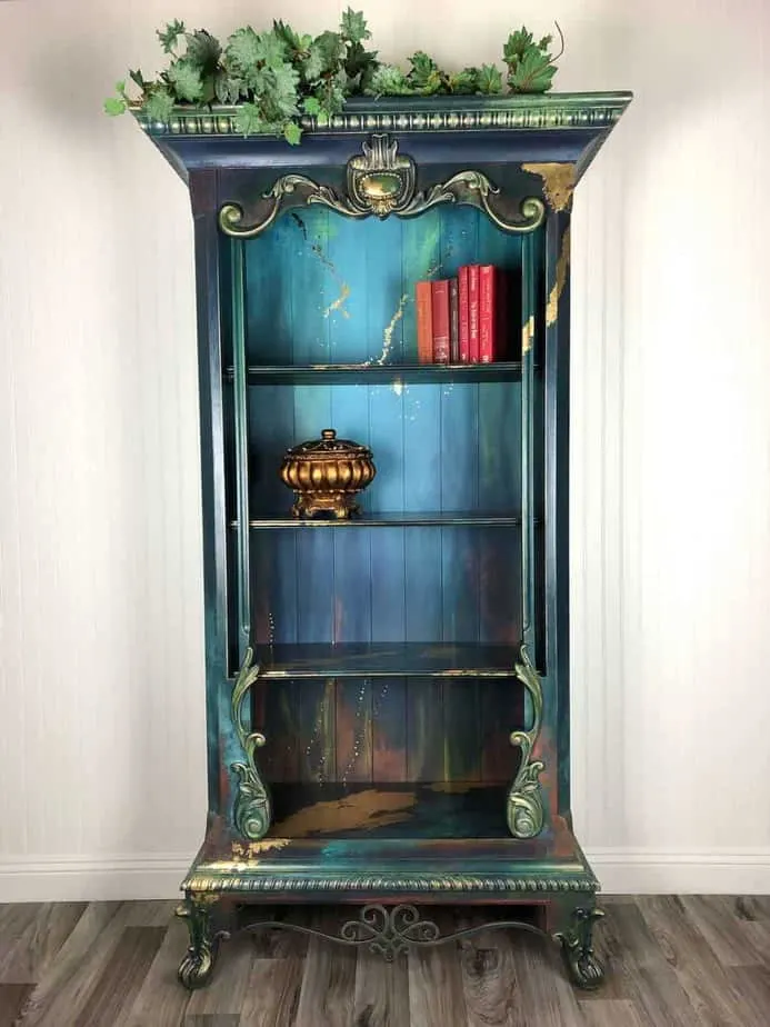 Teal Painted Bookcase