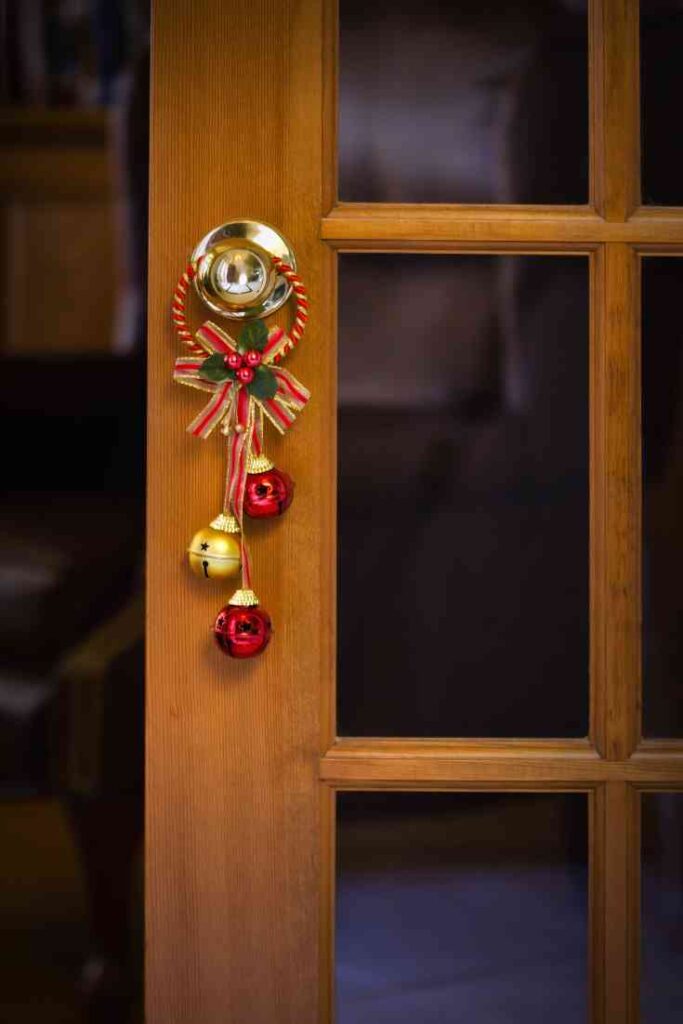Jingle bells on a door knob