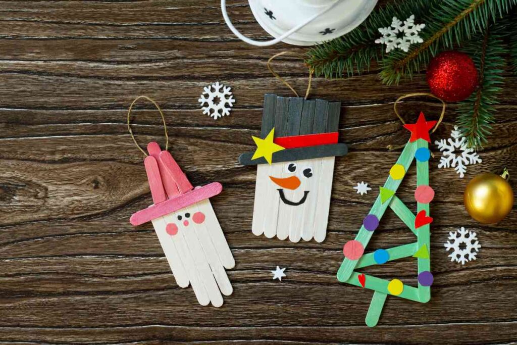 Popsicle stick Christmas ornaments