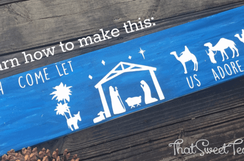 wooden nativity sign