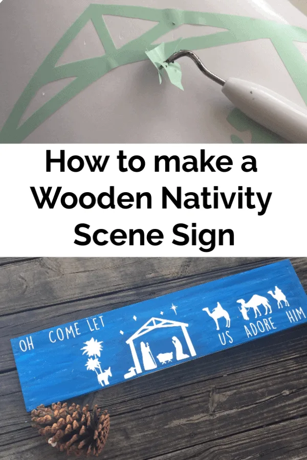 wooden nativity sign