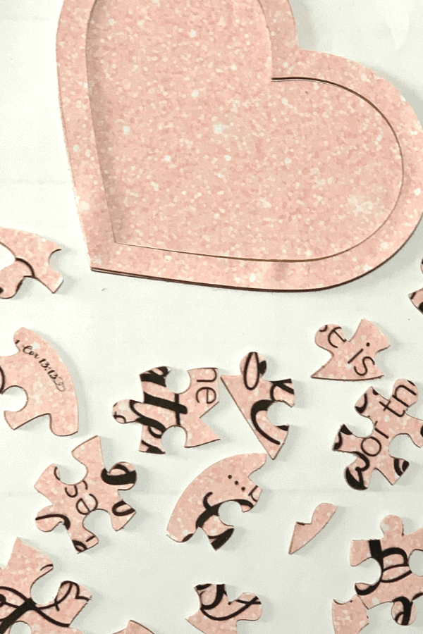 DIY puzzle for Valentine's Day 