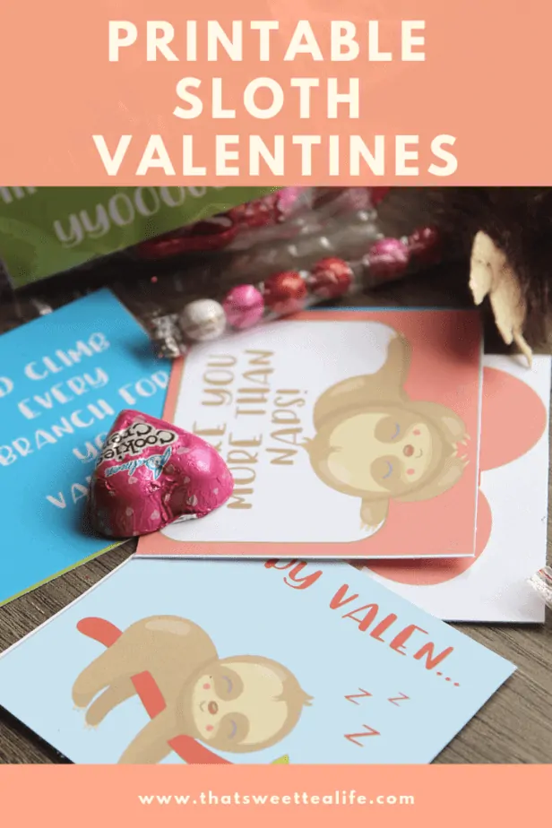 Printable sloth valentines