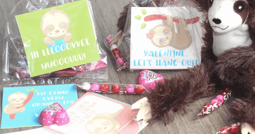 Printable Sloth Valentines Free