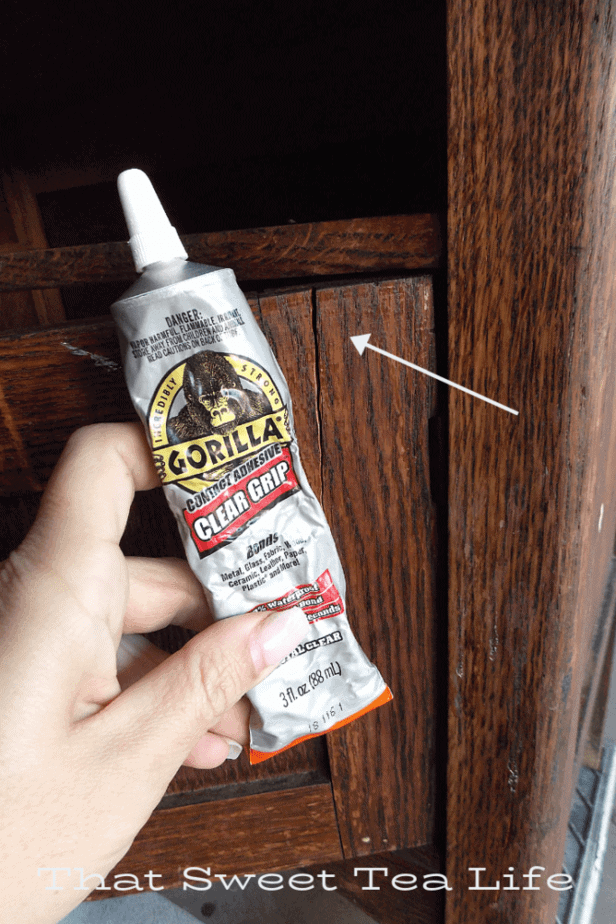 How to fix a broken or cracked door on your furniture! | furniture repair  | Antique Wash Stand Makeover | furniture makeover | painted furniture | chalk painted furniture | green furniture | refurbished furniture | home decor | home decor ideas | painted dressers 
