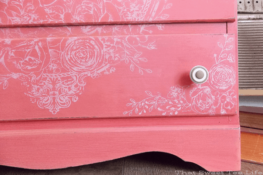 Diy Furniture A Dresser In Coral Paint Colors That Sweet Tea Life