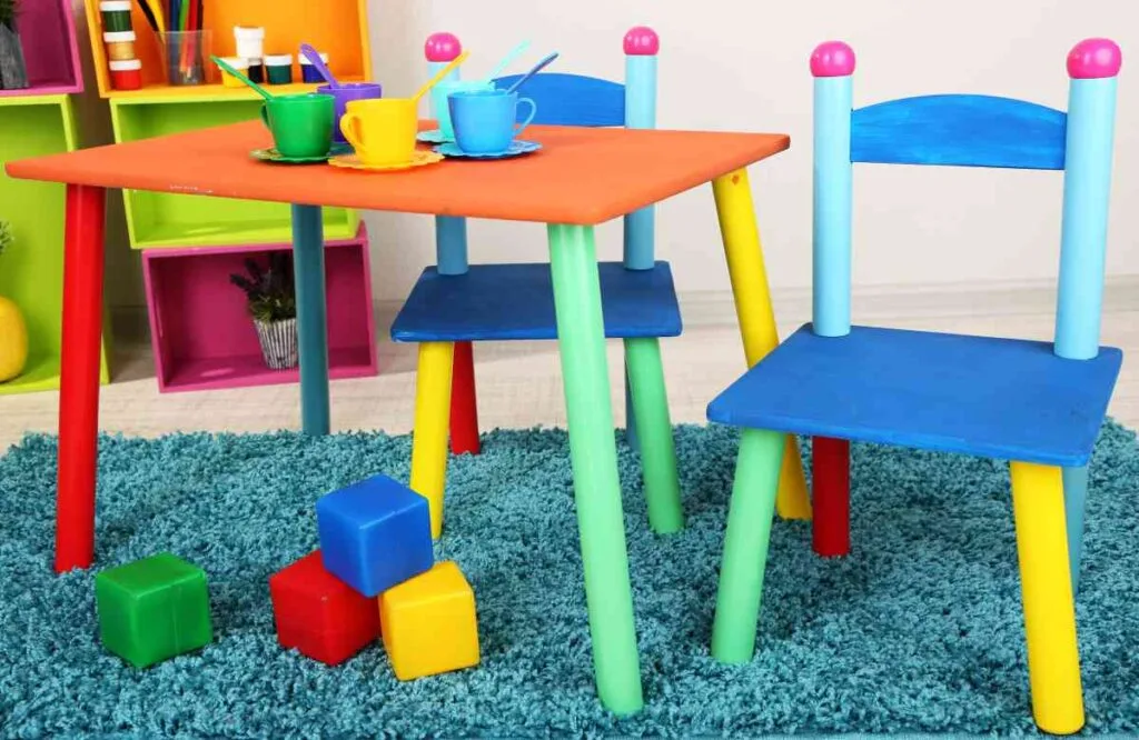 Colorful painted kids chairs