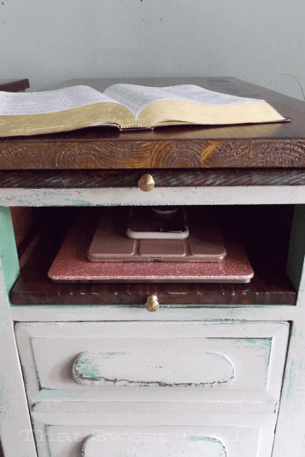 storage in repurposed furniture