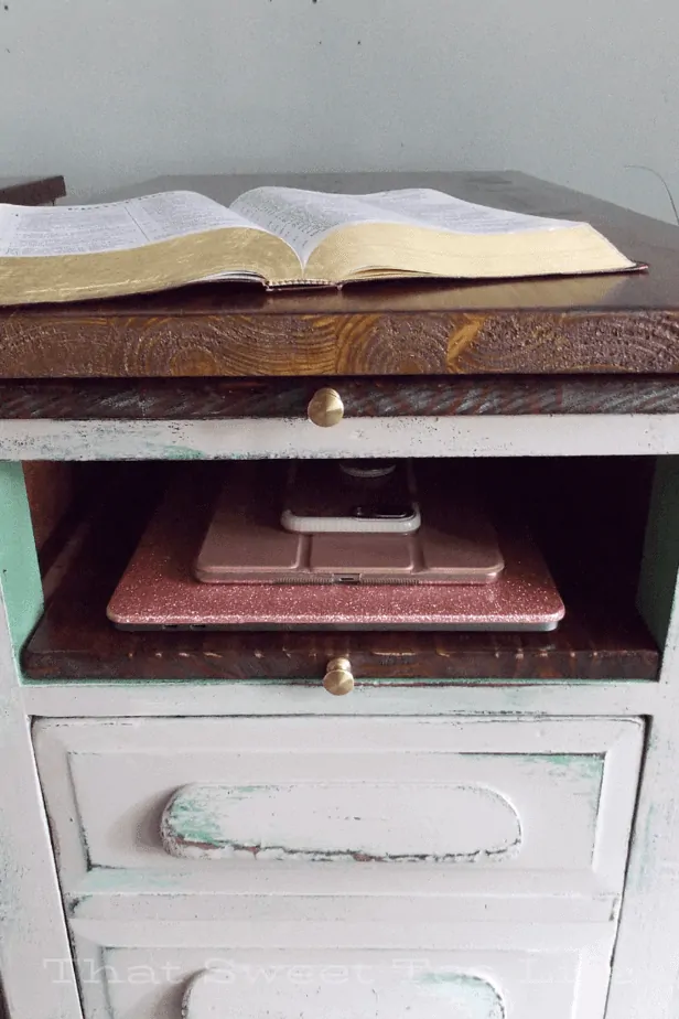storage in repurposed furniture