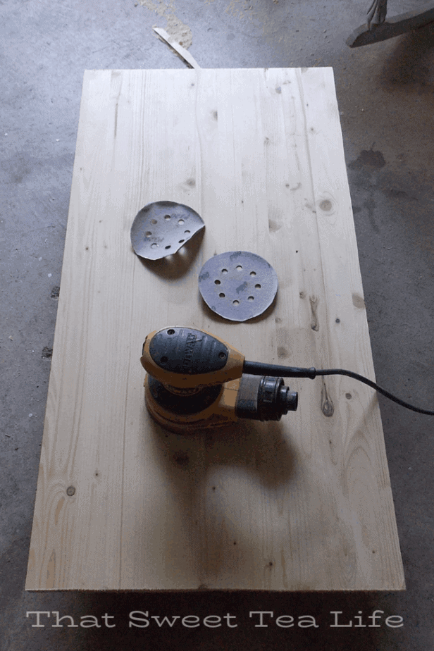 sanding new tops for old desk ends