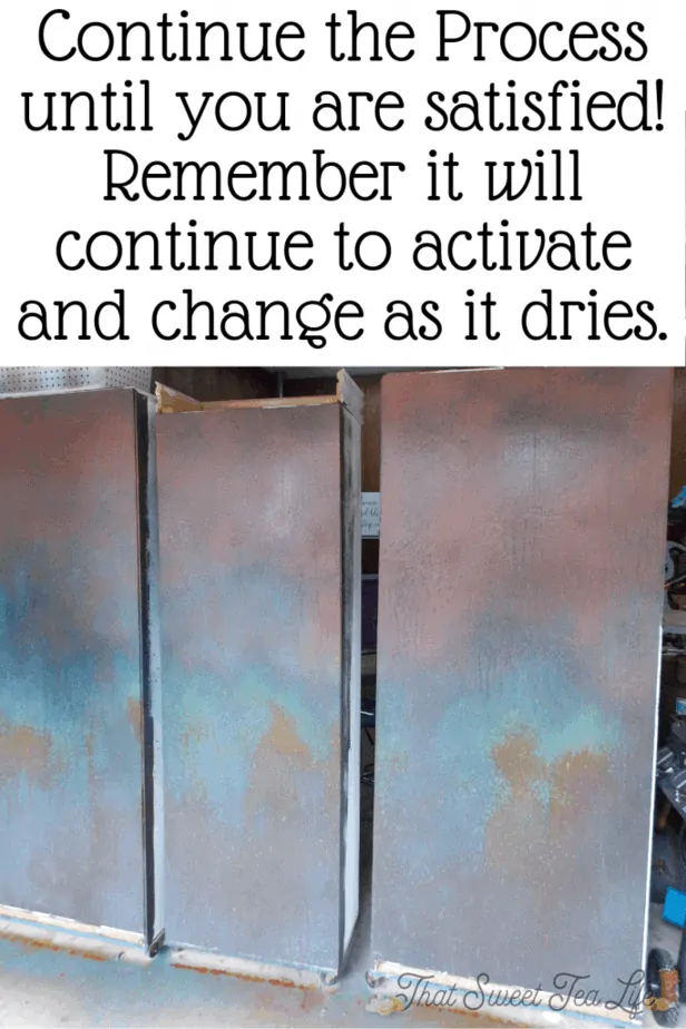 Patina Paint and Activator Spray used to create a dramatic look on my photography studio backdrop!