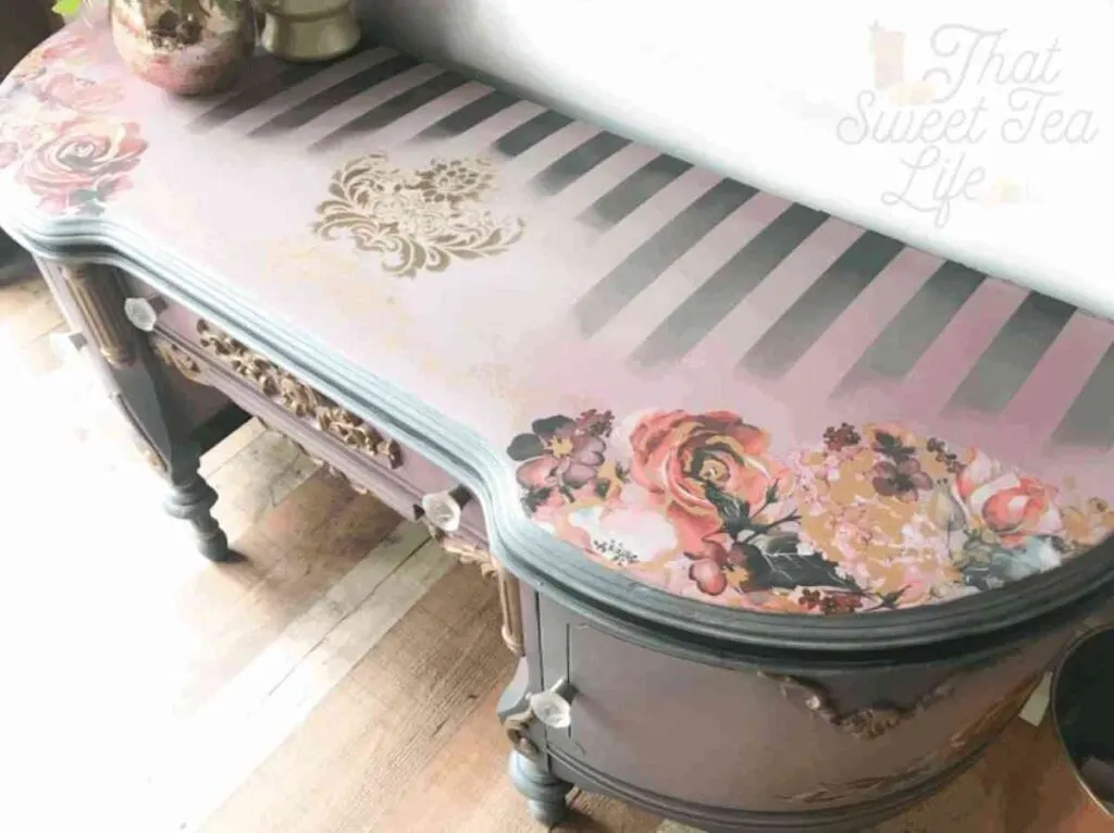 stenciled side table