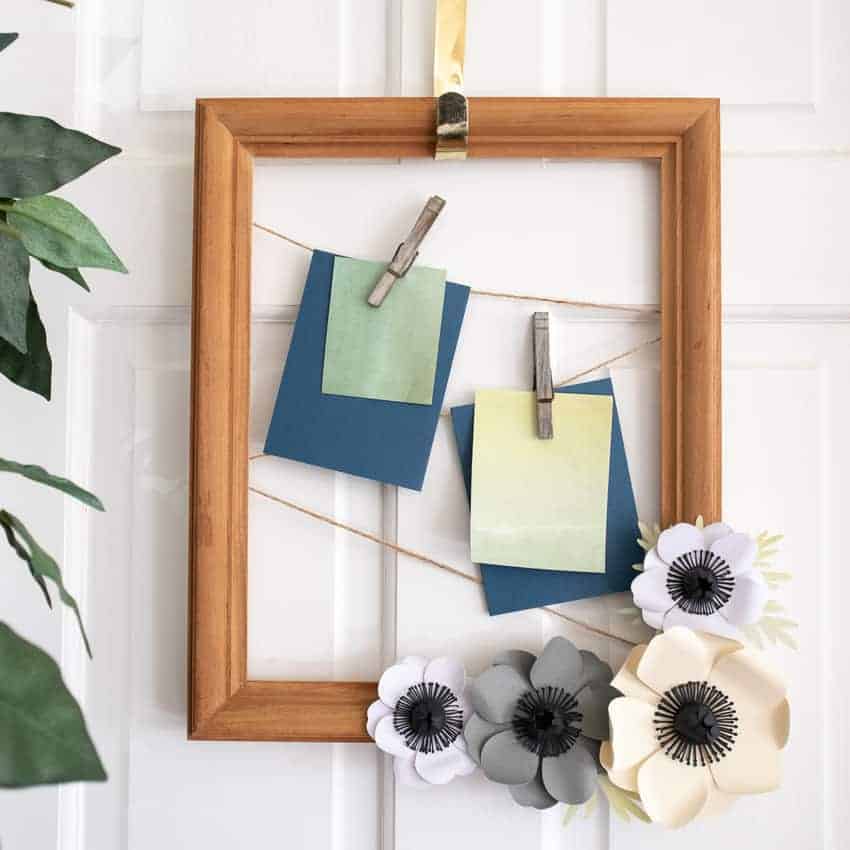 wood sign with cricut paper flowers