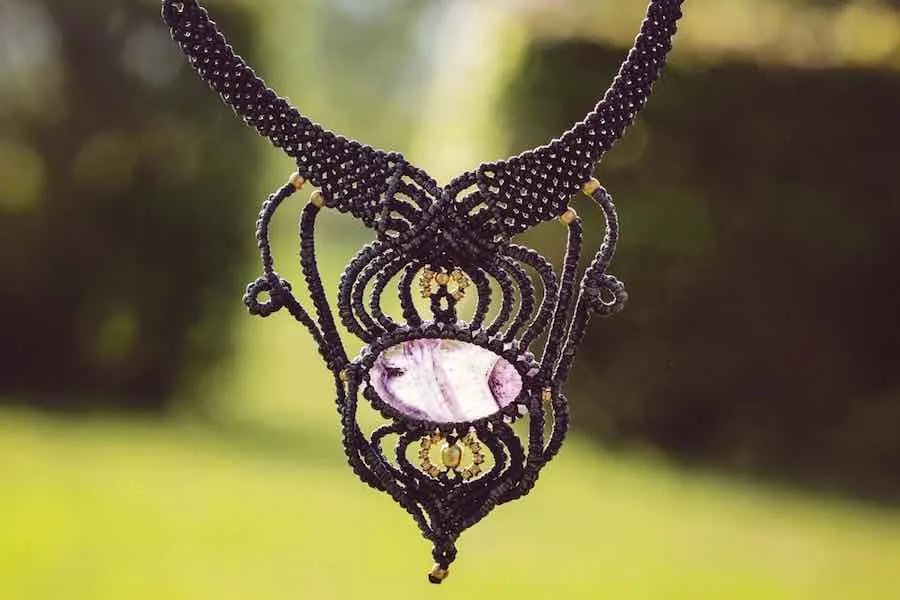 Macrame Necklace with Gemstone
