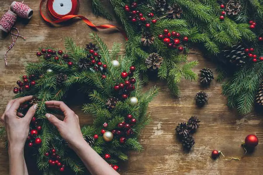 Making Christmas Wreaths