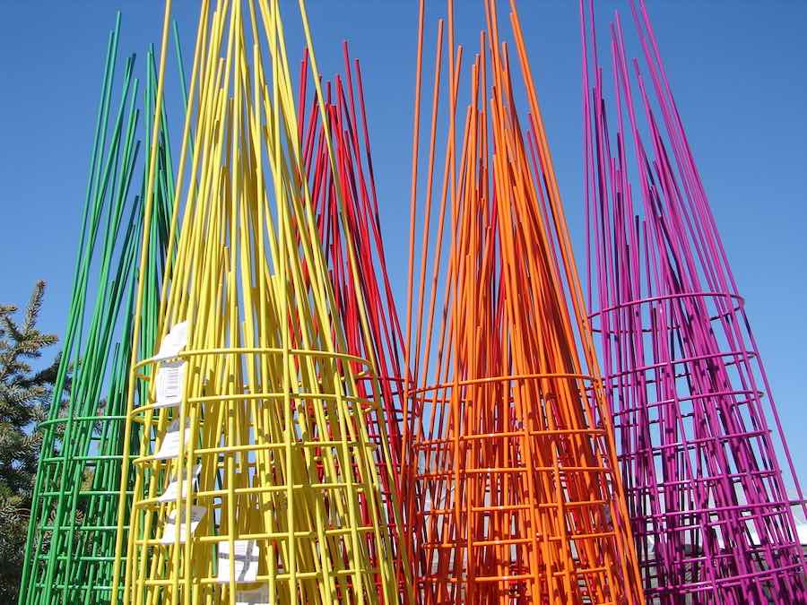 colorful tomato cages