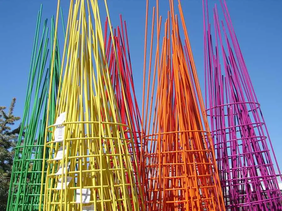colorful tomato cages