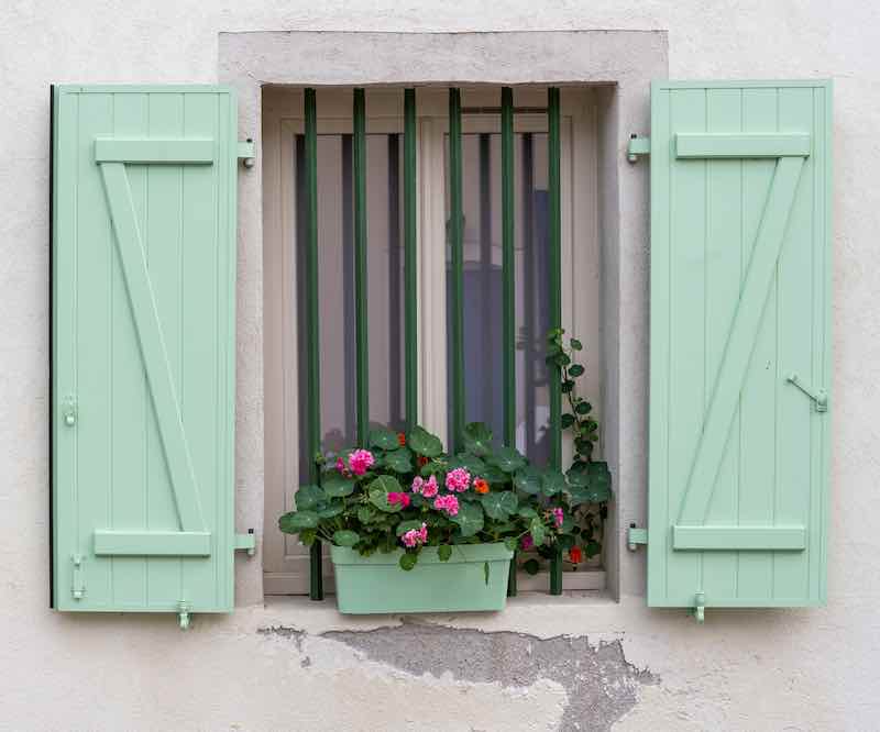 Seafoam Green Window Shutters