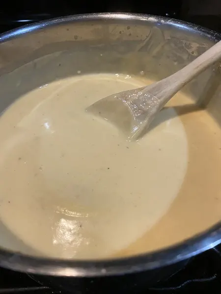 Finished cheese sauce.