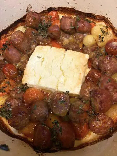 Roasted feta cheese and other ingredients!