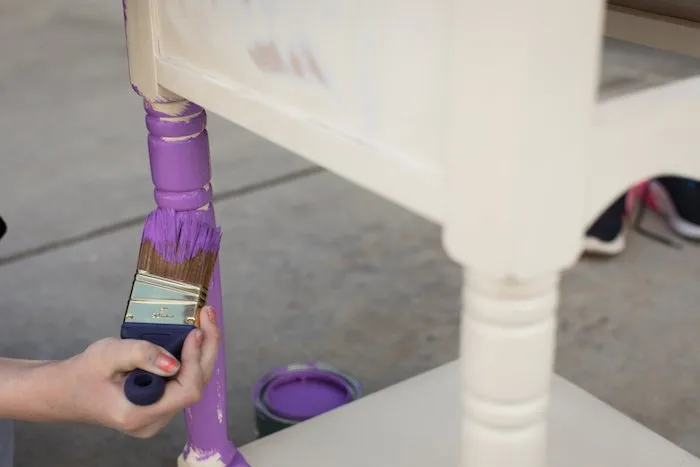 Painting furniture after it has been cleaned thoroughly.