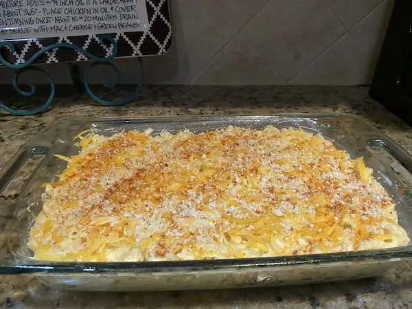Southern Creamy Baked Mac and Cheese ready to bake.