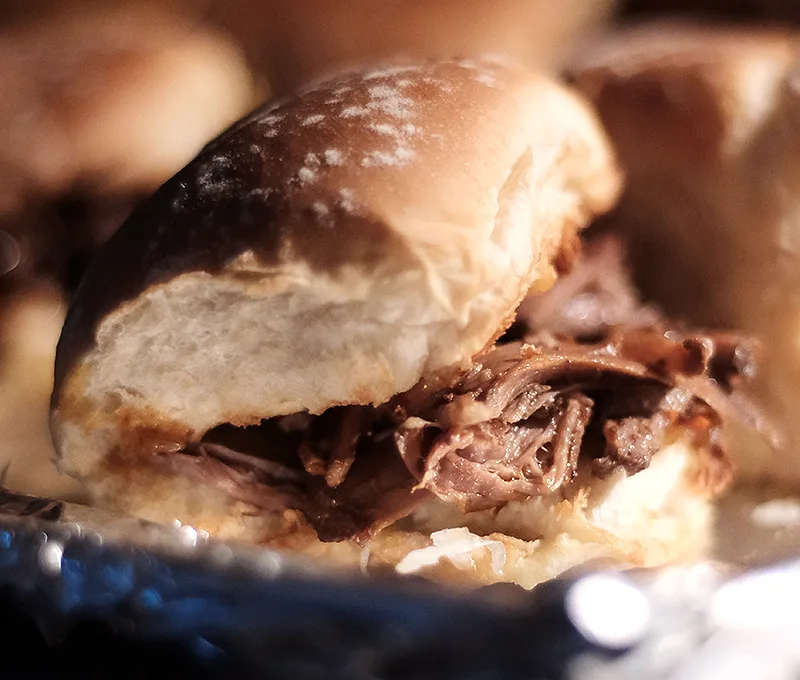 BBQ Beef and Cheddar Sliders