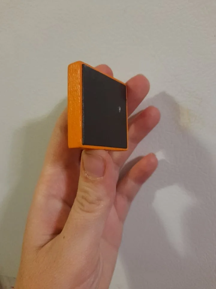 flat square magnet with wooden back