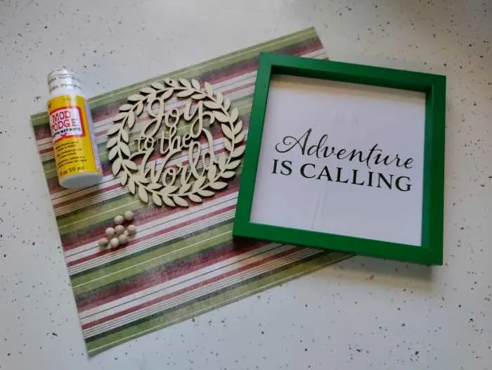 craft supplies needed to complete the frame.