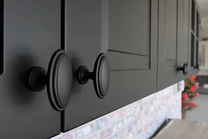 cabinets painted with black chalk paint