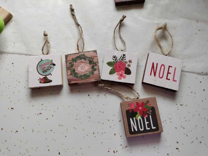 finished tumbling block ornaments