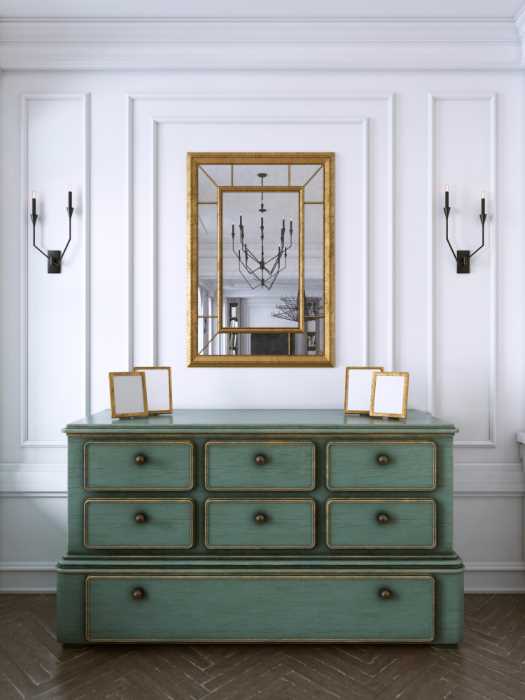 vintage looking green dresser