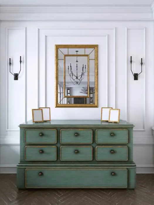 vintage looking green dresser