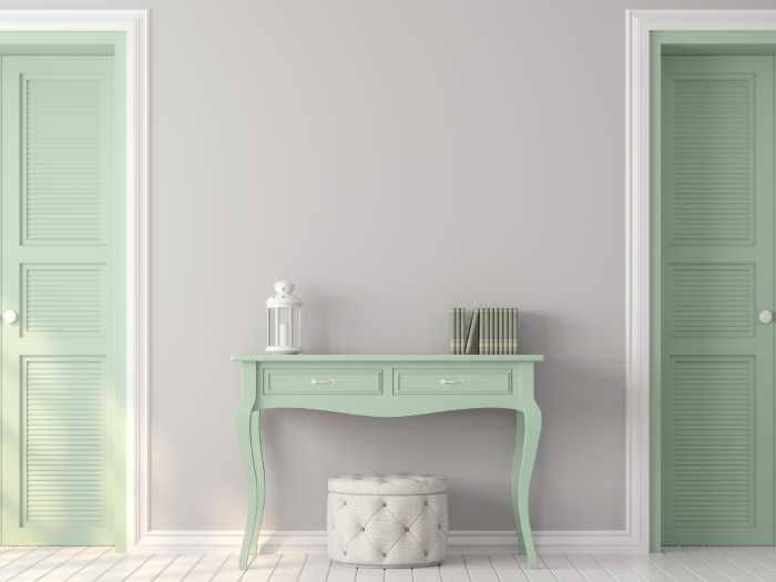 green painted table