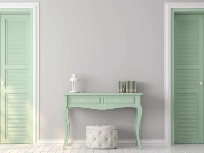 green painted table