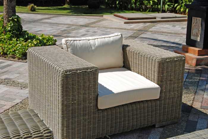 painted outdoor wicker chair