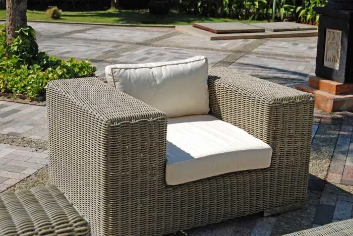 painted outdoor wicker chair