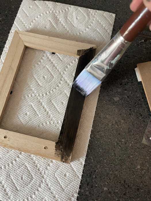 paint each side and allow to dry thoroughly