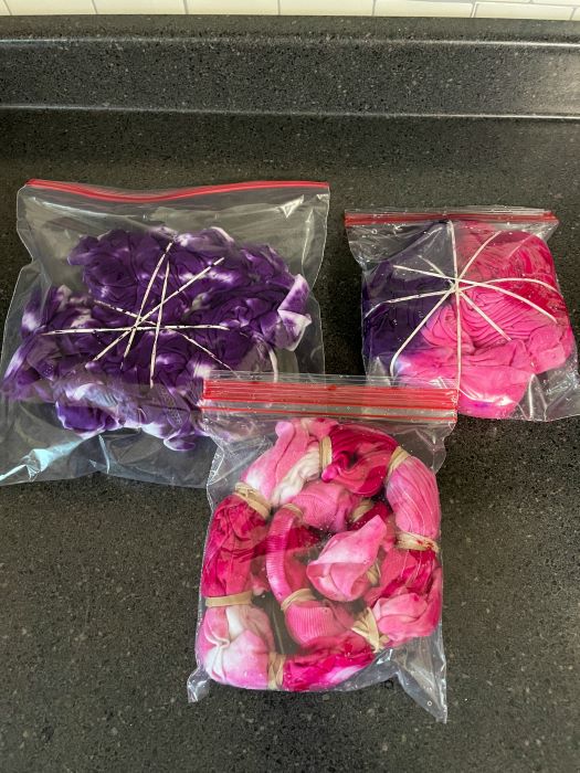 bagged dyed shirts