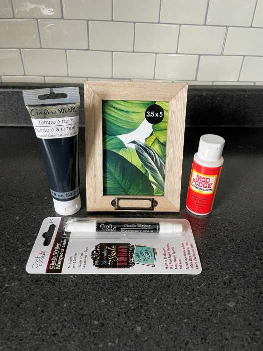 supplies for recipe frame 