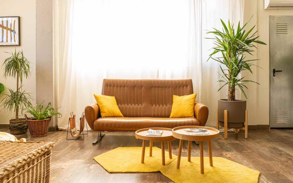 Yellow and Brown living room decorating ideas