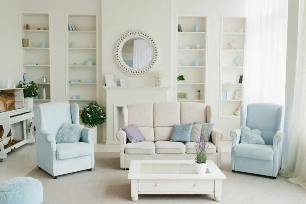Sky blue living room furniture