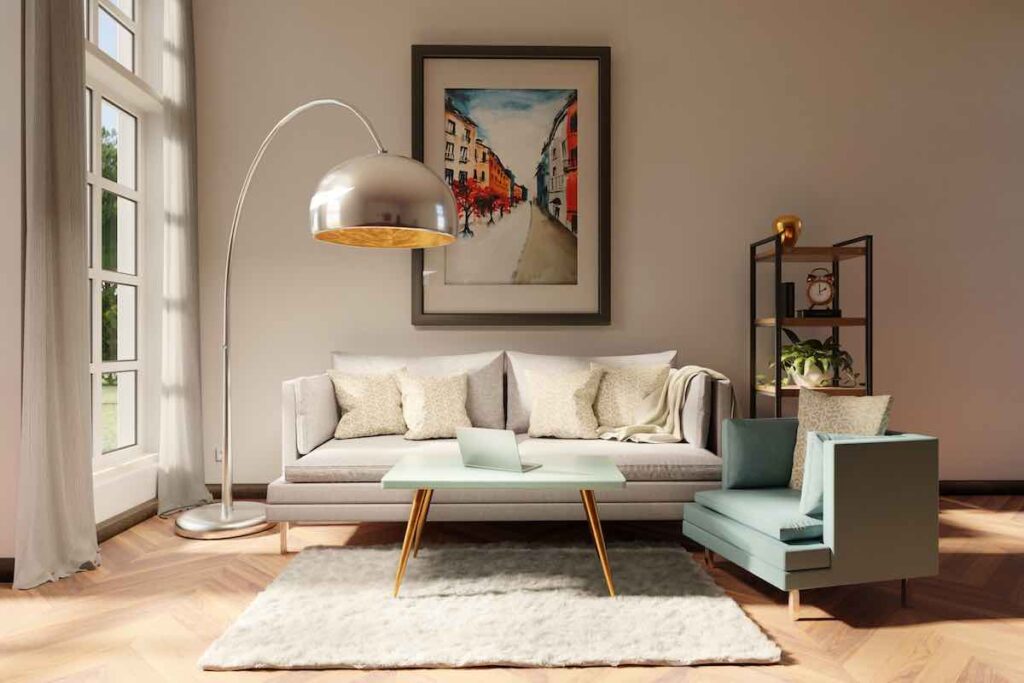 teal and brown living room furniture