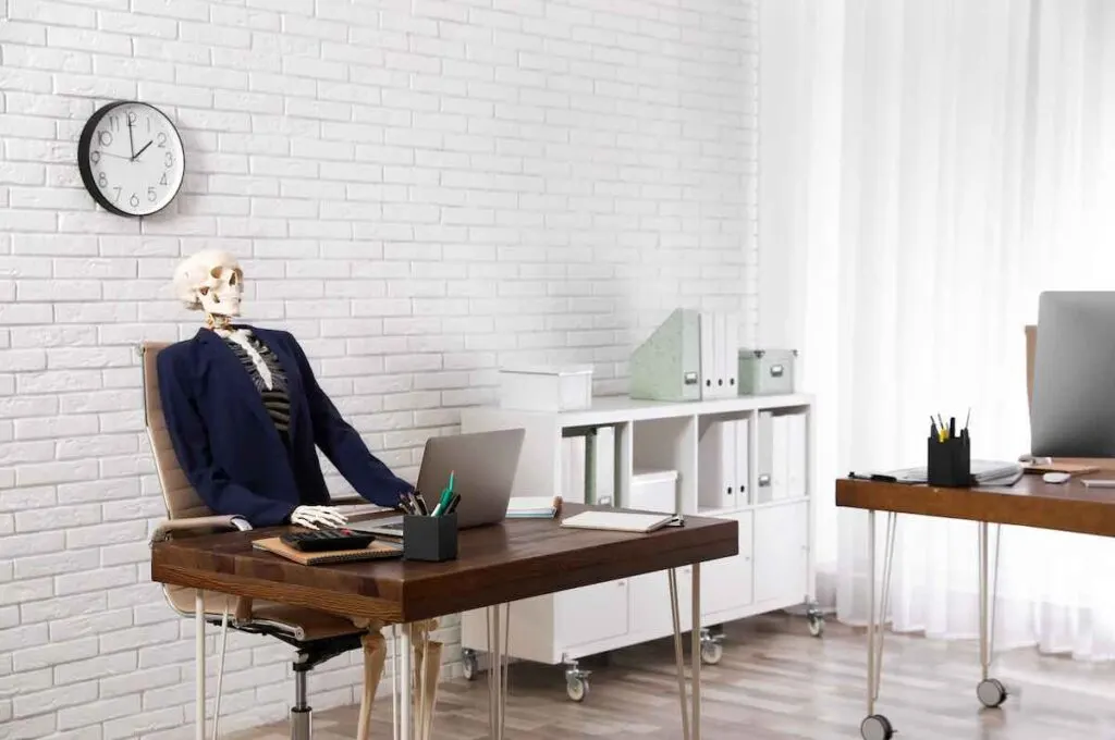 Halloween office skeleton