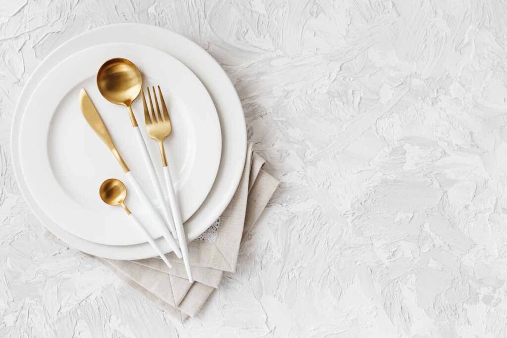 Golden flatware